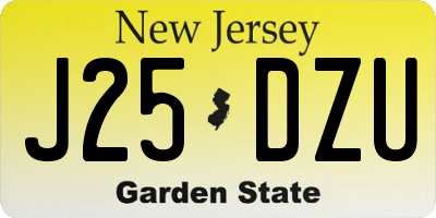 NJ license plate J25DZU