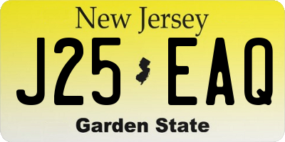 NJ license plate J25EAQ
