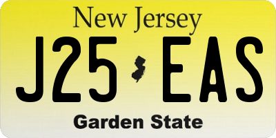 NJ license plate J25EAS