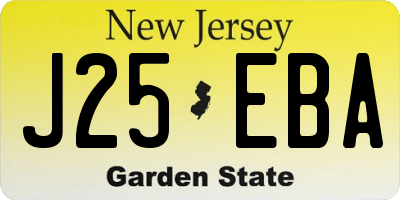 NJ license plate J25EBA