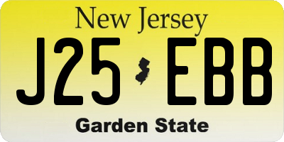 NJ license plate J25EBB