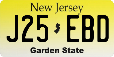 NJ license plate J25EBD