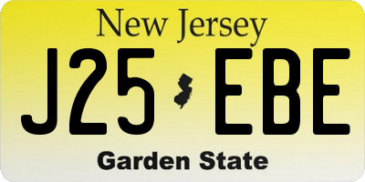 NJ license plate J25EBE