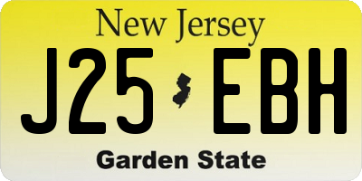 NJ license plate J25EBH