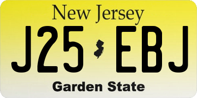NJ license plate J25EBJ