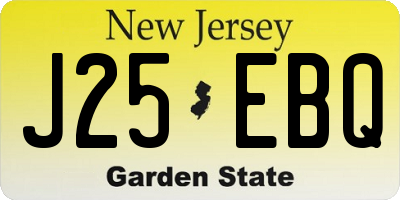NJ license plate J25EBQ