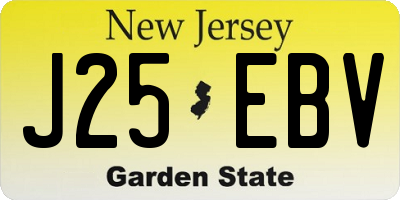 NJ license plate J25EBV
