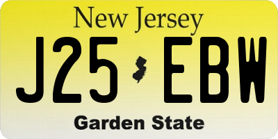 NJ license plate J25EBW