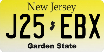 NJ license plate J25EBX