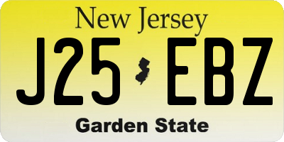 NJ license plate J25EBZ