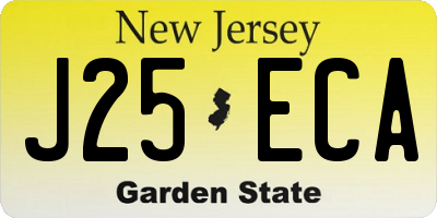 NJ license plate J25ECA