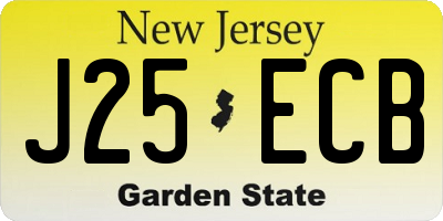 NJ license plate J25ECB