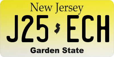 NJ license plate J25ECH