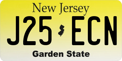 NJ license plate J25ECN