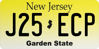NJ license plate J25ECP
