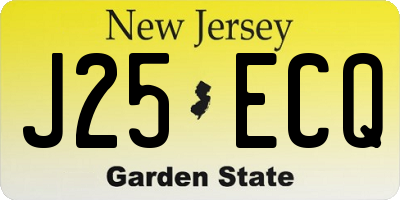 NJ license plate J25ECQ
