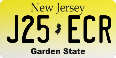 NJ license plate J25ECR