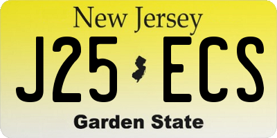 NJ license plate J25ECS