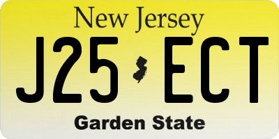 NJ license plate J25ECT