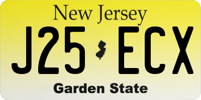 NJ license plate J25ECX