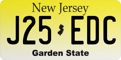 NJ license plate J25EDC