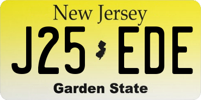 NJ license plate J25EDE