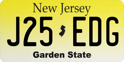 NJ license plate J25EDG