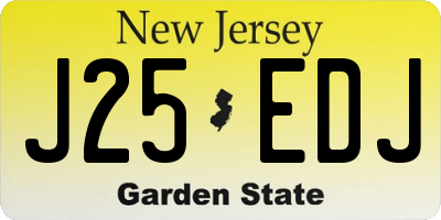 NJ license plate J25EDJ
