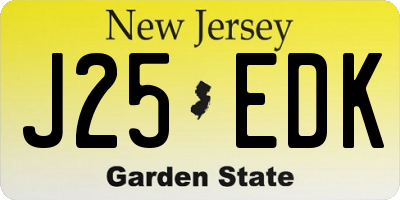 NJ license plate J25EDK