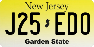 NJ license plate J25EDO