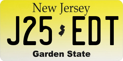 NJ license plate J25EDT