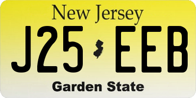 NJ license plate J25EEB