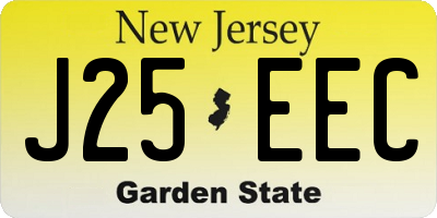 NJ license plate J25EEC