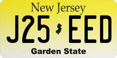 NJ license plate J25EED