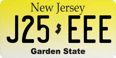 NJ license plate J25EEE