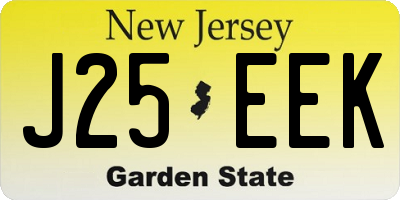 NJ license plate J25EEK