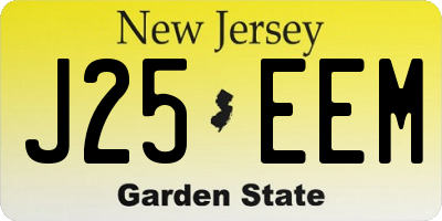 NJ license plate J25EEM