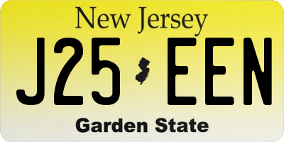 NJ license plate J25EEN