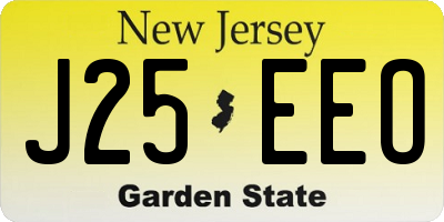 NJ license plate J25EEO