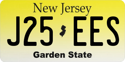 NJ license plate J25EES