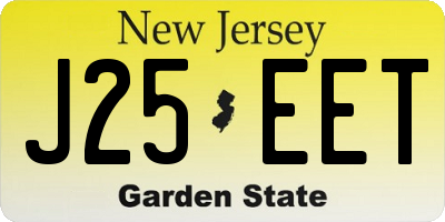 NJ license plate J25EET