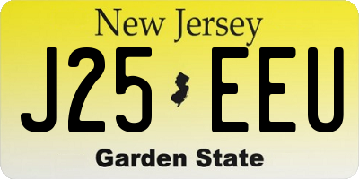 NJ license plate J25EEU