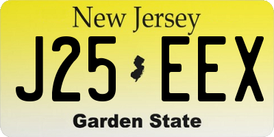 NJ license plate J25EEX