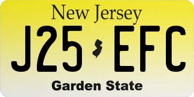 NJ license plate J25EFC