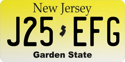 NJ license plate J25EFG