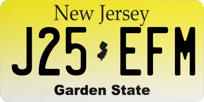 NJ license plate J25EFM