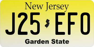 NJ license plate J25EFO