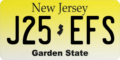 NJ license plate J25EFS