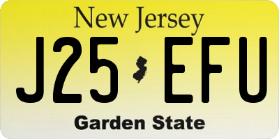 NJ license plate J25EFU