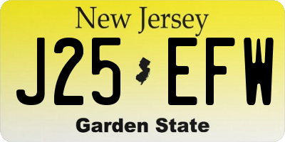 NJ license plate J25EFW